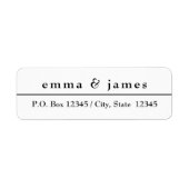 Moderne zwart-wit retouradresslabels etiket (Voorkant)