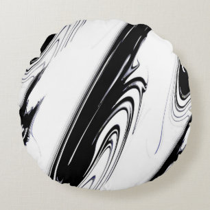 Moderne Zwart-wit Rond Kussen