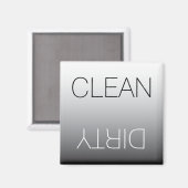 Moderne Zwart & Wit Schoon Vuil Vaatwasser Magneet (Voorkant / Achterkant)