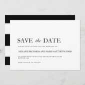 Moderne zwart-wit sparen de aankondigingen van de  (Voorkant / Achterkant)