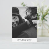 Moderne zwart-wit typografie foto bedankt (Staand voorkant)