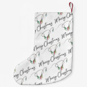 Moderne zwart-wit typografie kleine kerstsok (Achterkant)