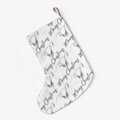 Moderne zwart-wit typografie kleine kerstsok (Achterkant (Hangend))