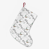 Moderne zwart-wit typografie kleine kerstsok (Voorkant (Hangend))