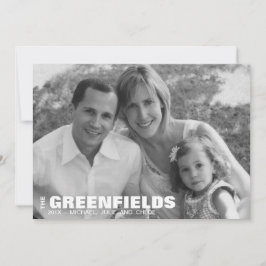 Moderne zwart-wit vakantiefotokaart feestdagenkaart