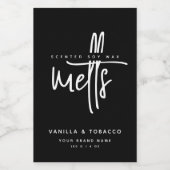 Moderne zwart-wit wax smelt voedselcontainer etiket (Enkel label)