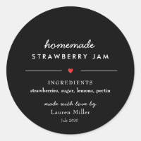 Moderne Zwart & Wit Zelfgemaakte Jam Jar