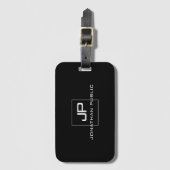 Moderne zwart-witachtige Sjabloon Bagagelabel (Voorkant (verticaal))