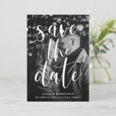 Moderne zwart-witfoto-overlay save the date (Staand voorkant)
