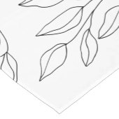 Moderne zwart-witte bladeren korte tafelloper (Hoek)