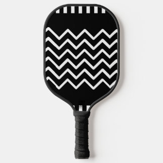 Moderne zwart-witte Chevron Pickleball Paddle