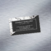 Moderne zwart-witte driehoek marmeren steen visitekaartje magneet (Voorbeeld)