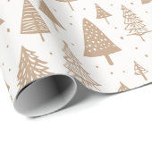 Moderne zwart-witte kerstboom cadeaupapier (Rol Hoek)
