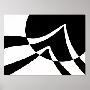 Moderne Zwart-witte Kunst Poster