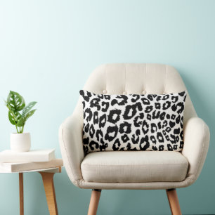 Moderne zwart-witte luipaardprint kussen