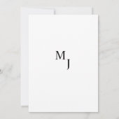 Moderne Zwart Witte Monogram save the date (Achterkant)