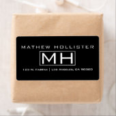 Moderne zwart-witte professionele monogrammen etiket (Insitu)
