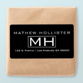 Moderne zwart-witte professionele monogrammen etiket