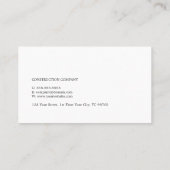 Moderne zwart witte stenen constructie visitekaartje (Achterkant)