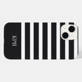 Moderne zwart-witte streep met Monogram Case-Mate iPhone Case (Achterkant (horizontaal))