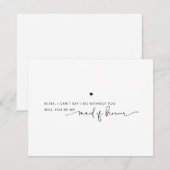 Moderne Zwart Witte Trouvrouwe Voorstelkaart Kaart (Voorkant / Achterkant)