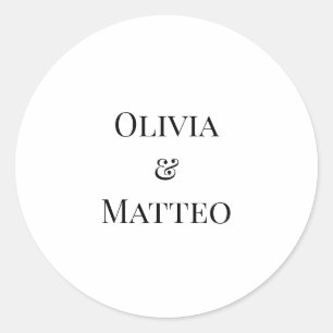 Moderne Zwart-Witte Trouw Monogram Stickers
