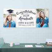 Moderne zwarte 2 FOTO-Afstuderen banner (Beurs)