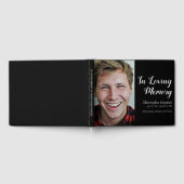 Moderne zwarte aangepaste foto in liefdevol geheug gastenboek (Volledig)