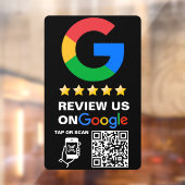 Moderne zwarte aangepaste logo en QR-code Google R Raamsticker (Vel 2)