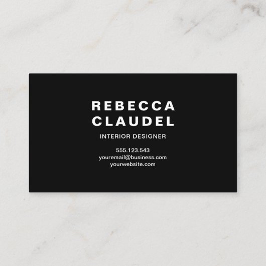 Moderne zwarte aangepaste visitekaartjes (Achterkant)