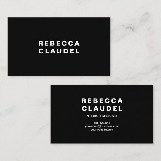 Moderne zwarte aangepaste visitekaartjes (Voorkant / Achterkant)
