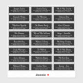 Moderne zwarte adresetiketten sticker (Vel)