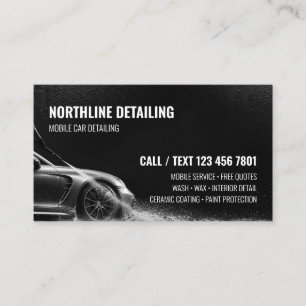 Moderne Zwarte Auto Detailing Keramische Coating Q Visitekaartje