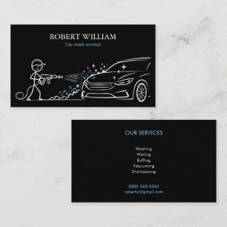 Moderne Zwarte Autowas Diensten Autodecoratie Visitekaartje