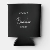 Moderne Zwarte Bachelorfeest Eenvoudig Blikjeskoeler (Voorkant)