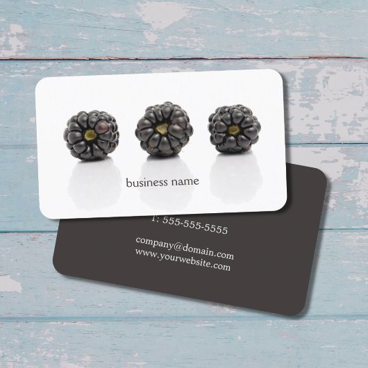 Moderne zwarte bessen, gezondheidsstrook visitekaartje