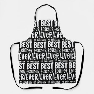 Moderne, zwarte, beste leerkracht typografische ca schort