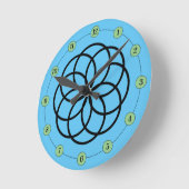 Moderne zwarte blauwe ventilatorontwerp ronde klok (Hoek)