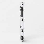 Moderne zwarte bloemen met verticale lijnen Case-Mate iPhone case (Achterkant/links)