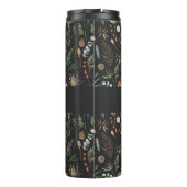 moderne zwarte botanische elegant thermosbeker (Achterkant)