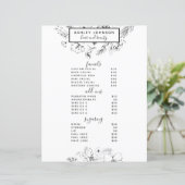 Moderne zwarte botanische spa 3-servicemenu (Staand voorkant)