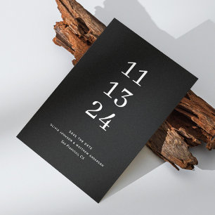 Moderne Zwarte Bruiloft Minimalistische Typograf Save The Date