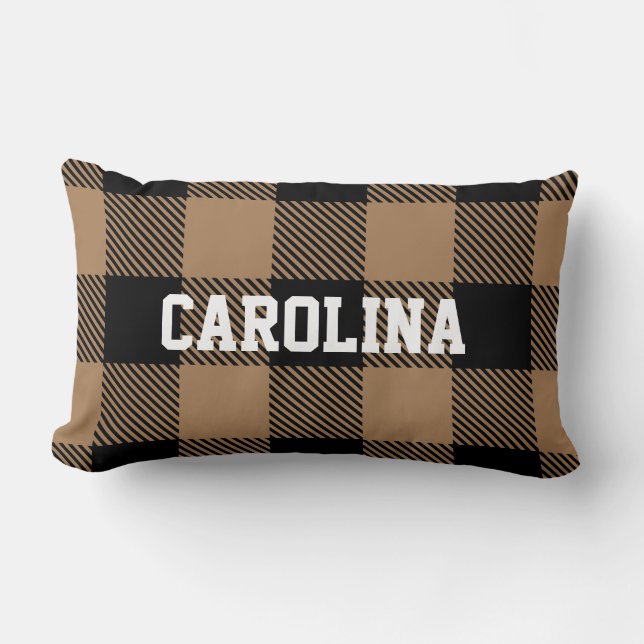 moderne zwarte bruine buffel kussen (Voorkant)