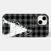 Moderne zwarte buffel speelde grote monogram naam Case-Mate iPhone case (Achterkant (horizontaal))