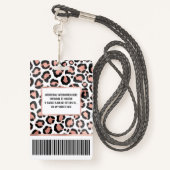 Moderne zwarte Chic-Roos Gold Foil Leopard-printer Badge (Achterkant met draagriem)