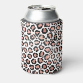 Moderne zwarte Chic-Roos Gold Foil Leopard-printer Blikjeskoeler (Blikje Achterkant)