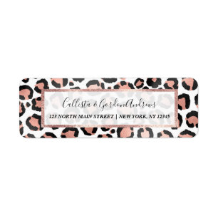 Moderne zwarte Chic-Roos Gold Foil Leopard-printer Etiket