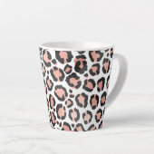 Moderne zwarte Chic-Roos Gold Foil Leopard-printer Latte Mok (Rechterhoek)