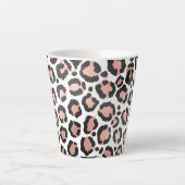 Moderne zwarte Chic-Roos Gold Foil Leopard-printer Latte Mok (Voorkant)