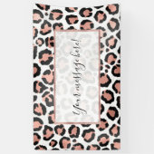 Moderne zwarte Chic-Roos Gold Foil Leopard-printer Spandoek (Verticaal)
